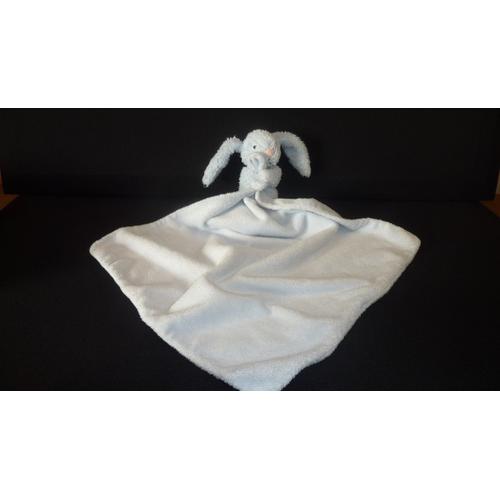 Doudou lapin blanc mouchoir couverture JELLYCAT