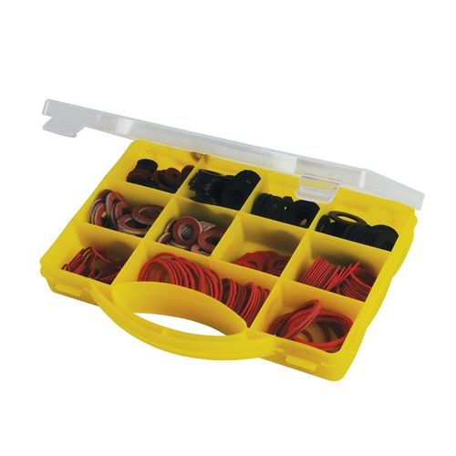Coffret de rondelles d'étanchéité en caoutchouc et en fibres - 280 pcs