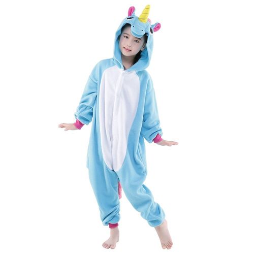 Combinaison Grenouillère Pyjama Enfant Peluche Douce Et Chaude - Modèles Licorne Panda Bourriquet Girafe Totoro Salamèche Et Autres - Taille 105 À 125cm - Black Sugar Déguisement Cosplay Mardi Gras