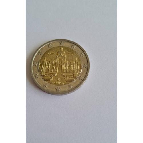 Pièce De 2 Euros Rare 2016 Allemagne Sachsen