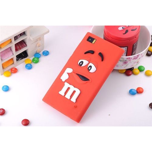 Coque Rouge M&m's Huawei Ascend P8 Lite - Silicone Souple Étui Housse 3d Chocolat