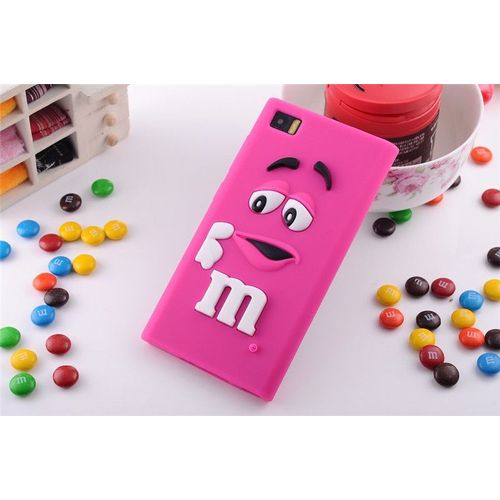 New Coque Rose Fushia M&m's Huawei Ascend P8 Lite - Silicone Souple Étui Housse 3d Chocolat