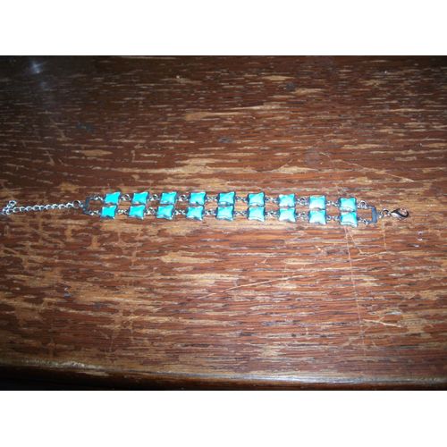Bracelet  En Acier Pierre Bleu