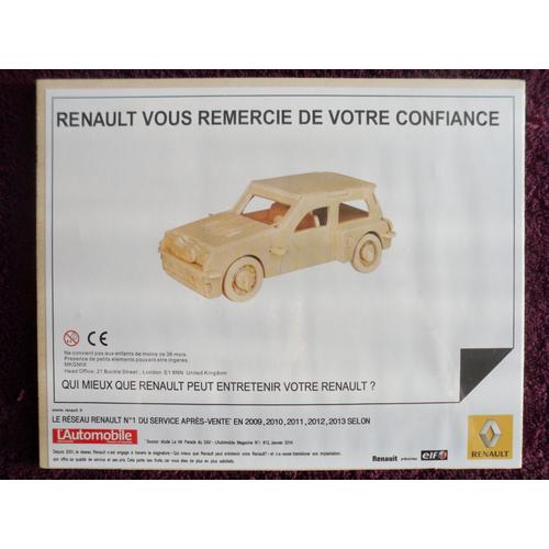 Maquette Voiture Renault 5 R5 Turbo En Bois Puzzle Publicitaire L'automobile