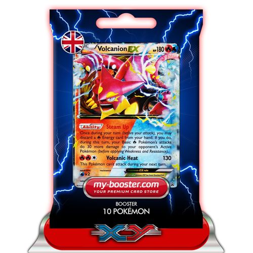 Volcanion Ex Xy173 180hp Xy11 - Booster De 10 Cartes Pokemon Anglaises My-Booster