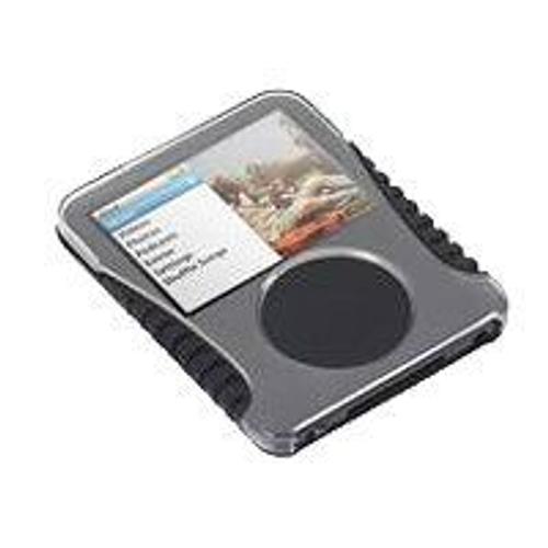 PodGear JumpSuit Shield - Étui pour lecteur - plastique, silicone - noir - pour Apple iPod nano (3G)