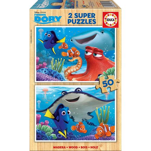 Puzzle 50 Pièces 2 Puzzles En Bois - Finding Dory