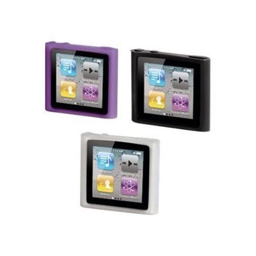 Hama "Sport Case" - Étui pour lecteur - silicone - noir, violet, transparent ( pack de 3 ) - pour Apple iPod nano (6G)