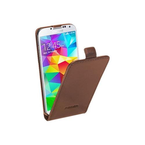 Pedea Flipcase - Étui À Rabat Pour Téléphone Portable - Cuir Véritable - Tabac - Pour Samsung Galaxy S5 Mini