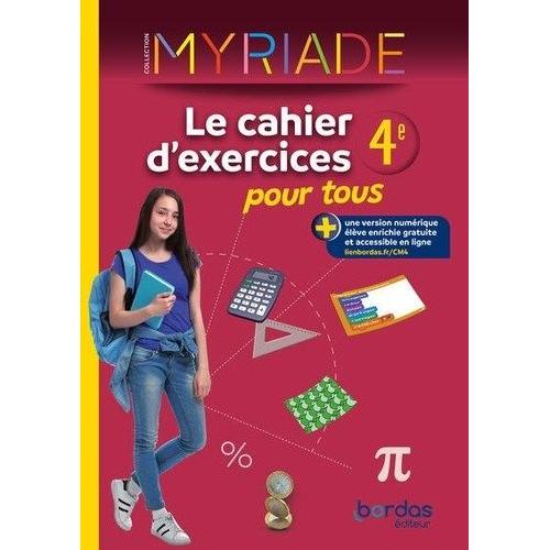 Myriade 4e - Le Cahier D'exercices Pour Tous