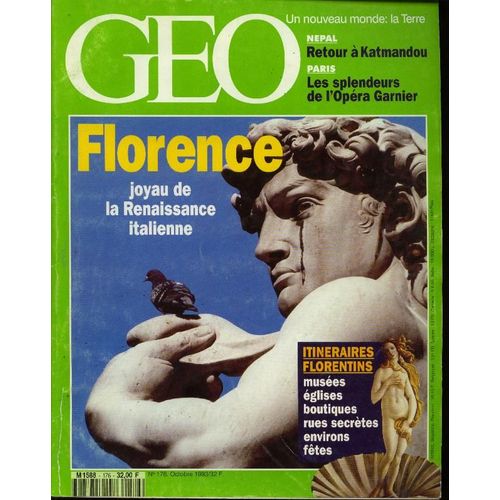 Geo 176 Octobre 1993 Florence, Katmandou, Geysers De Yellowstone, Vallée De L¿Hadramaout, Opéra Garn