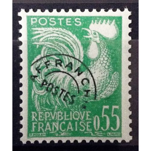 France - Préoblitéré Coq 0,55 Vert-Jaune (Superbe N° 122) Neuf* - Cote 35,00€ - Année 1960 - N14361