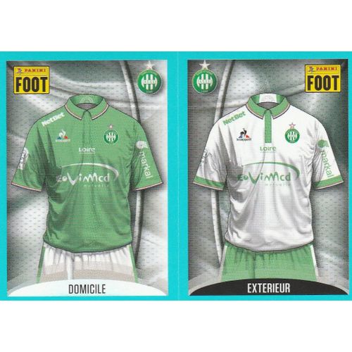 N°762 / N°763 - Saint Etienne - Maillots - Stickers Image Panini Foot 2016 / 2017