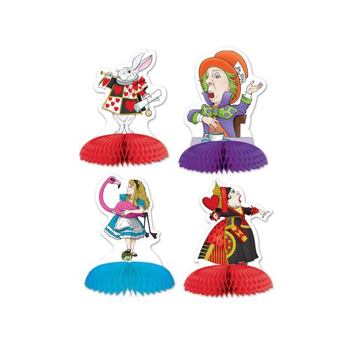 4 Mini Centres De Table Alice Au Pays Imaginaire Taille Unique