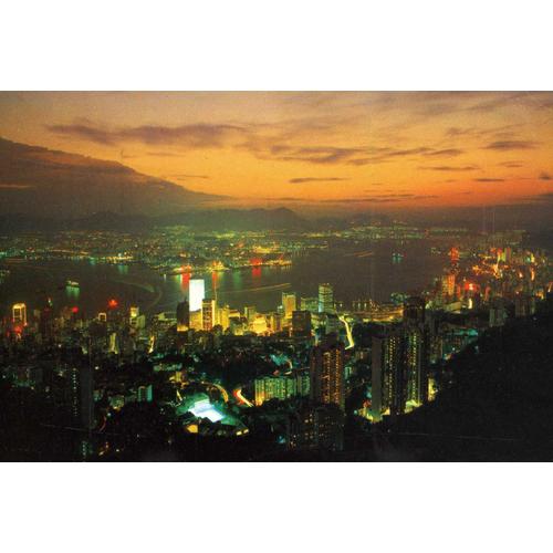 Carte Postale De Hong-Kong By Night