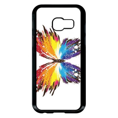 Coque Galaxy A3 (2017) - Papillon Multicolor - Noir