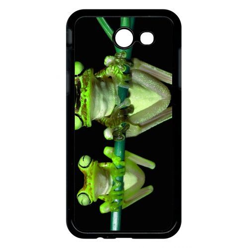 Coque Galaxy J3 (2017) - Deux Grenouilles Vertes Suspendues - Noir