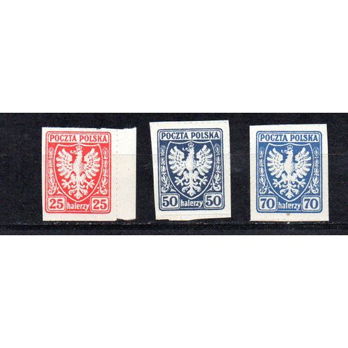 Pologne- 3 Timbres Neufs Non Dentelés- Armoiries (Aigle)