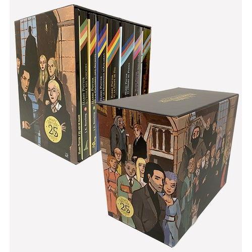 Harry Potter - Coffret Collector 25 Ans De Magie - Inclus Les 7 Tomes Avec Les Couvertures Originales, 7 Cartes Postales Des Illustrations De Couverture Et 1 Reproduction De L'illustration...