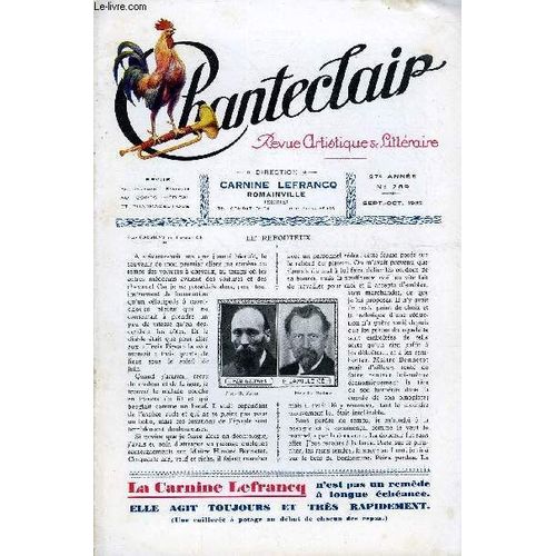 Chanteclair N° 289 - Le Rebouteux Par Jean Gaument Et Camille Ce, Jean-Jacques Rousseau Et La Musique Par Louis Schneider, Le Professeur Felix Terrien, Mer Celeste