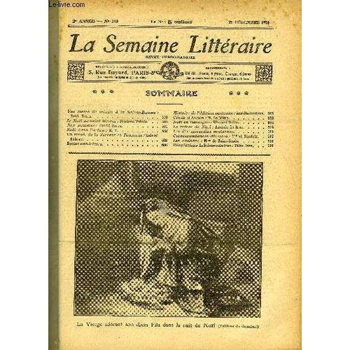 La Semaine Litteraire 2e Annee N° 103 - Une Messe De Minuit À La Sainte-Baume : René Bazin, Le Noël De Saint Martin : Frédéric Valade, Aux Pommes : Gentil-Garou, Noëm Dans L'océan : H.V, Un ...