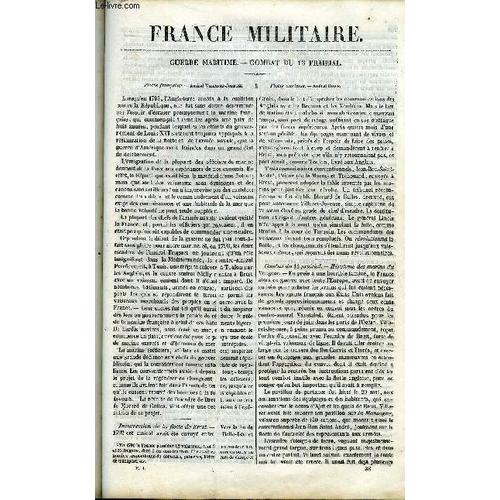 France Militaire, Histoire Des Armees Francaises De Terre Et De Mer De 1792 A 1837 Tome Premier N°33 + 34 - Guerre Maritime - Combat Du 13 Prairial. Flotte Française - Amiral ...