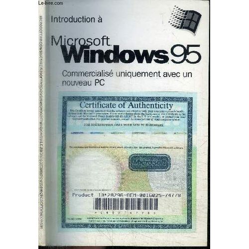 Introduction A Microsoft Windows 95 - Commercialise Uniquement Avec Un Nouveau Pc