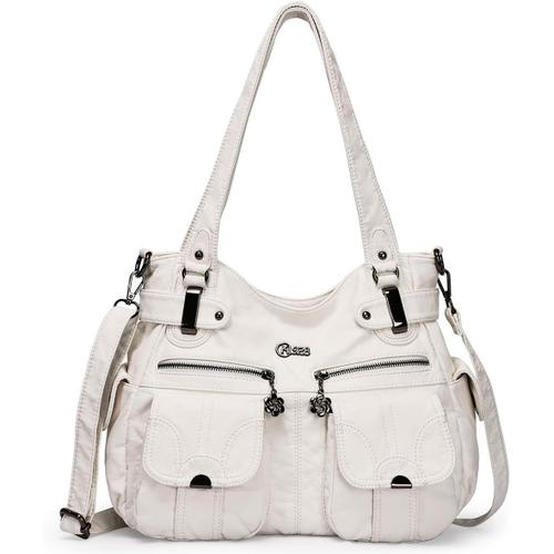 grand sac à main sacs à bandoulière PU simili cuir élégant sac pour femme pour le bureau école shopping avec de nombreux compartiments