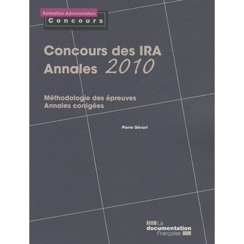 Concours Des Ira - Annales 2010 Epreuves Écrites