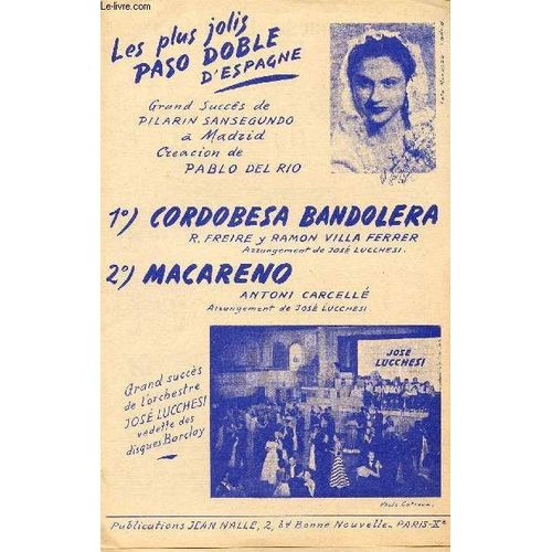 Cordobesa Bandolera - Macareno / Piano Chant, Trompette Ou Saxo Tenor Ou Clarinette Si, Saxo Alto Mi, Contrebasse Guitare, Violon Accordeon, Piano Conducteur