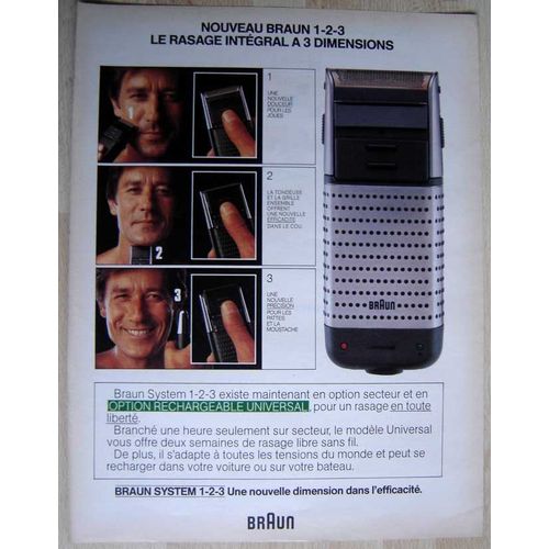 Publicité Papier - Rasoir Électrique Braun De 1985