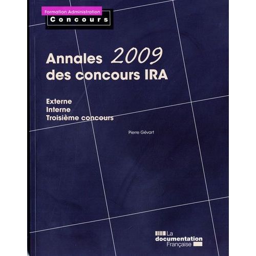 Annales Des Concours Ira - Epreuves Écrites