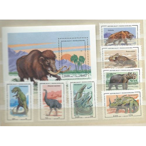 Animaux Préhistoriques Bf Et Série Complete, Timbres Neufs