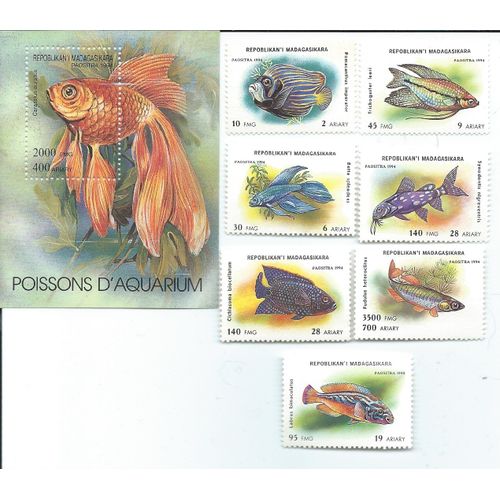 Poissons D'aquarium Bf Et Série Complète, Timbres Neufs