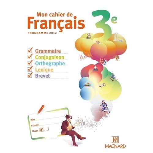 Mon Cahier De Français 3e - Cahier Élève