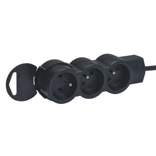 LEGRAND Rallonge multiprise standard 3x2 P+T cordon 1.5 m noir