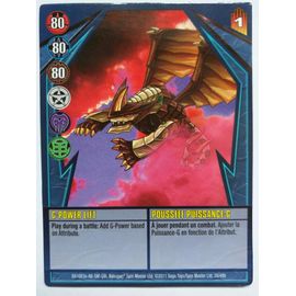 Carte Bakugan N° 35/48b G-Power Lift/Poussée Puissance G - 2011 Rouge