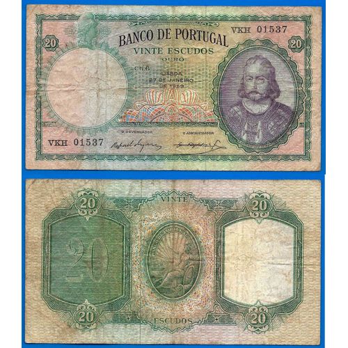 Portugal 20 Escudos 1959 Billet Escudo Europe Menezes