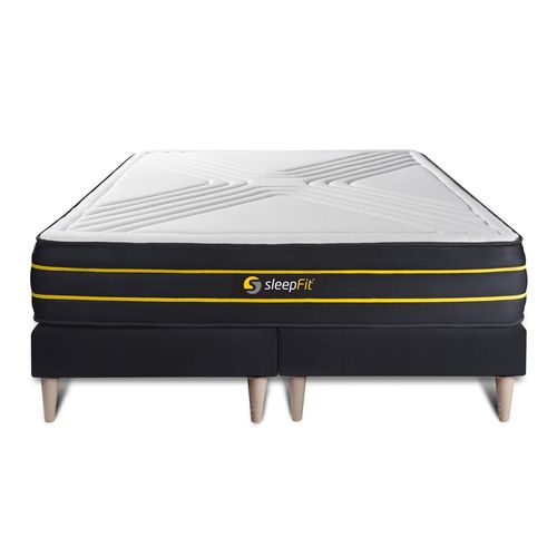 Ensemble Double Sommier + Matelas Ultra Micro Ressorts Ensaches Et Memoire De Forme 180x200