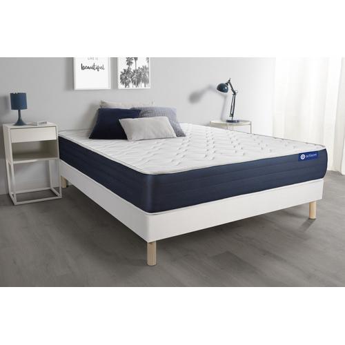 Ensemble Matelas Latex Et Memoire De Forme Actilatex Sleep 180x200 5zones De Confort + Sommier Kit Blanc