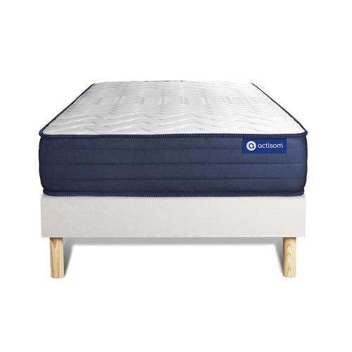 Ensemble Matelas Actilatex Life 90x200 Latex Et Memoire De Forme 5zones De Confort + Sommier Kit Blanc