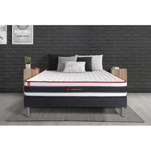 Ensemble Sommier + Matelas Energy Ressorts Ensaches Et Memoire De Forme 140x200