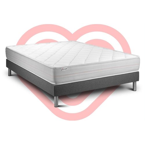 Ensemble Vitalmemo 180x200cm Sommier Kit Gris
