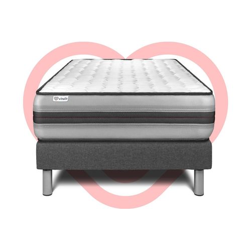 Ensemble Vitalpower Recover 90 X 200 Cm Sommier Kit Gris