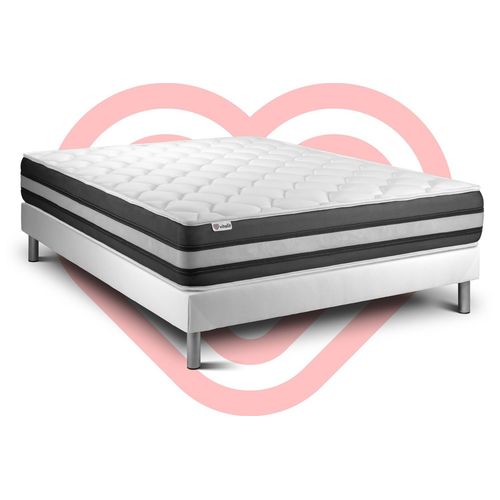 Ensemble Vitalspring Zen 200 X 200 Cm Sommier Kit Blanc