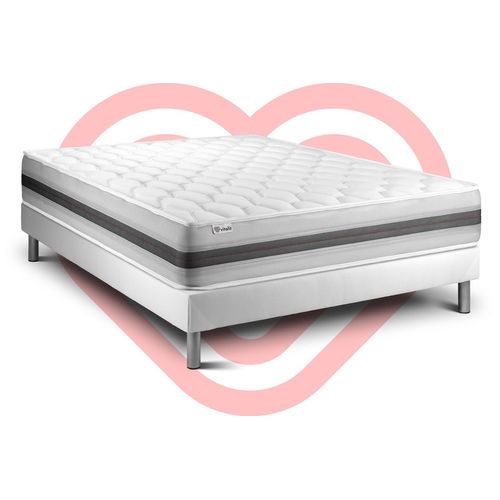 Ensemble Vitalspring Recover 160 X 200 Cm Sommier Kit Blanc