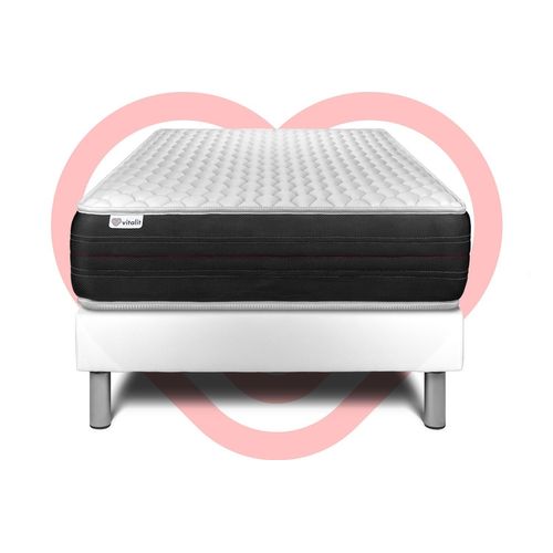 Ensemble Vitalspring 90 X 190 Cm Sommier Kit Blanc