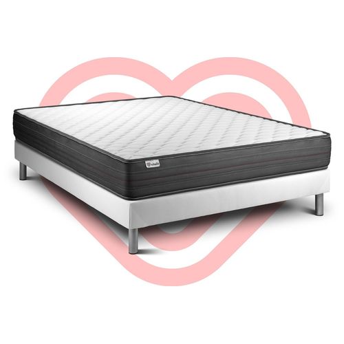 Ensemble Vitalpower 200 X 200 Cm Sommier Kit Blanc