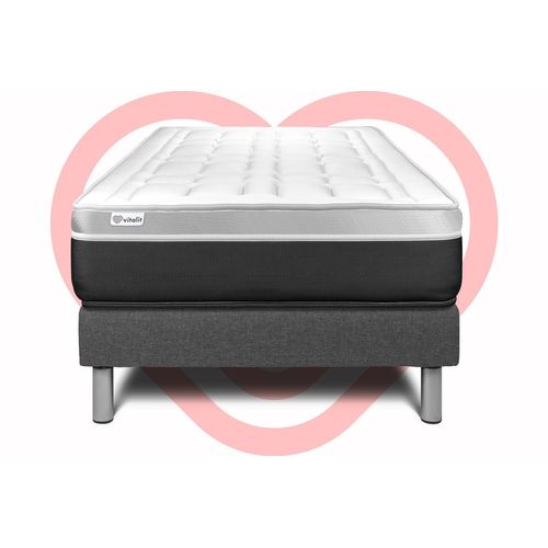 Ensemble Vital Soft 90 X 200 Cm Sommier Kit Gris