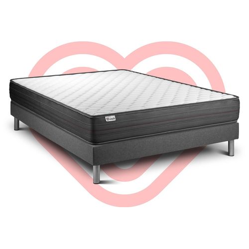 Ensemble Vitalpower 200 X 200 Cm Sommier Kit Gris